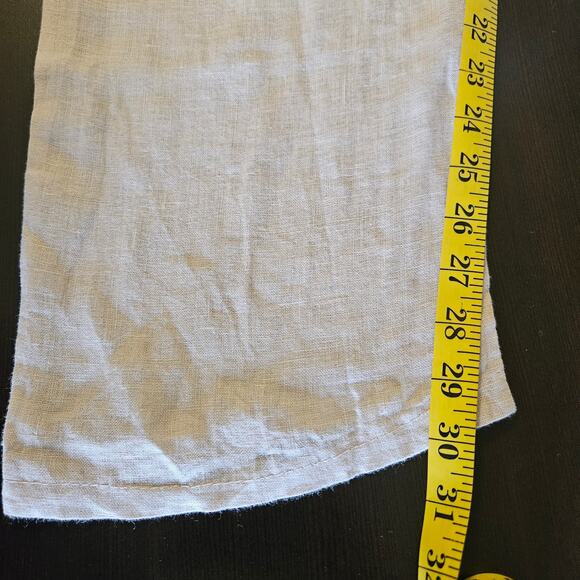 MODAMALFI Pant Women Small Beige Linen Straight Leg Pull-On Elastic Waist Casual - Picture 10 of 10